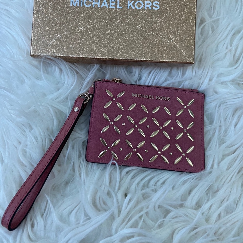 Small Michael Kors rose leather coin purse